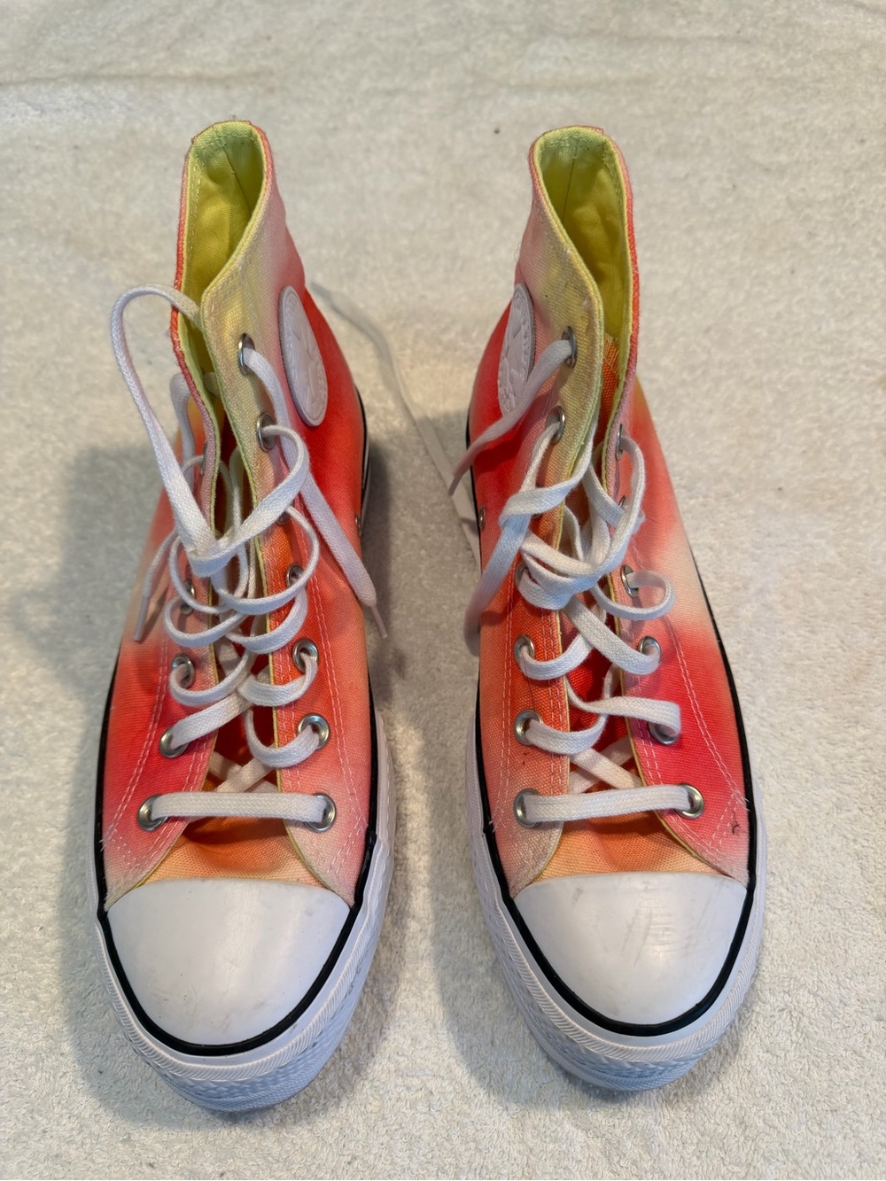 Converse High-Top Gradient Orange Pink Sneakers